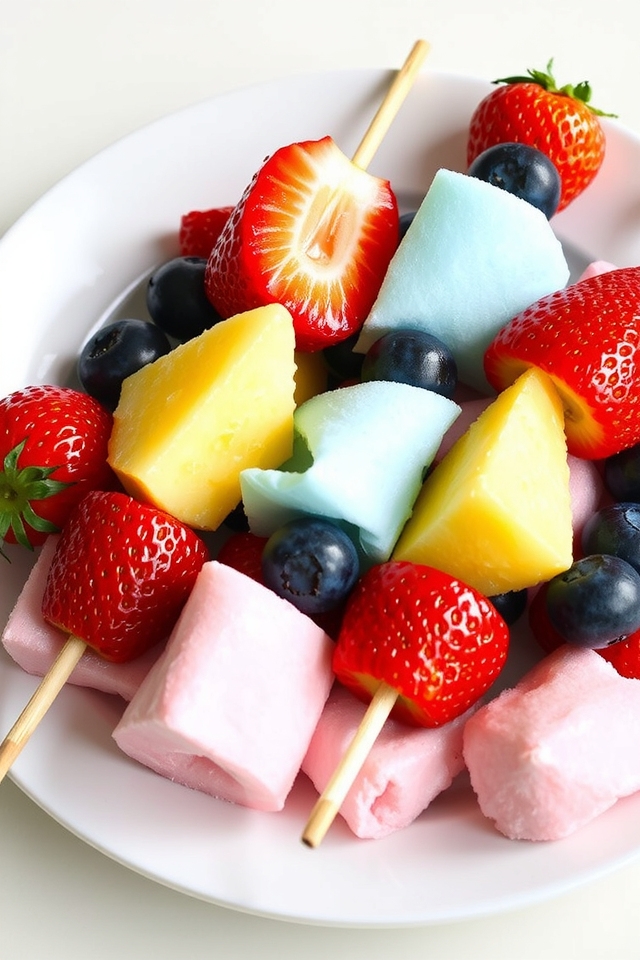 whimsical cotton candy skewers