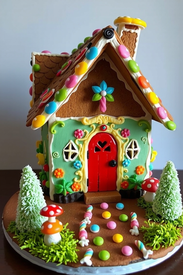 whimsical gingerbread cottage creation