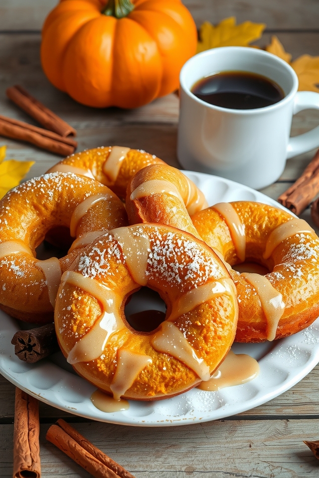autumn pumpkin spice donuts