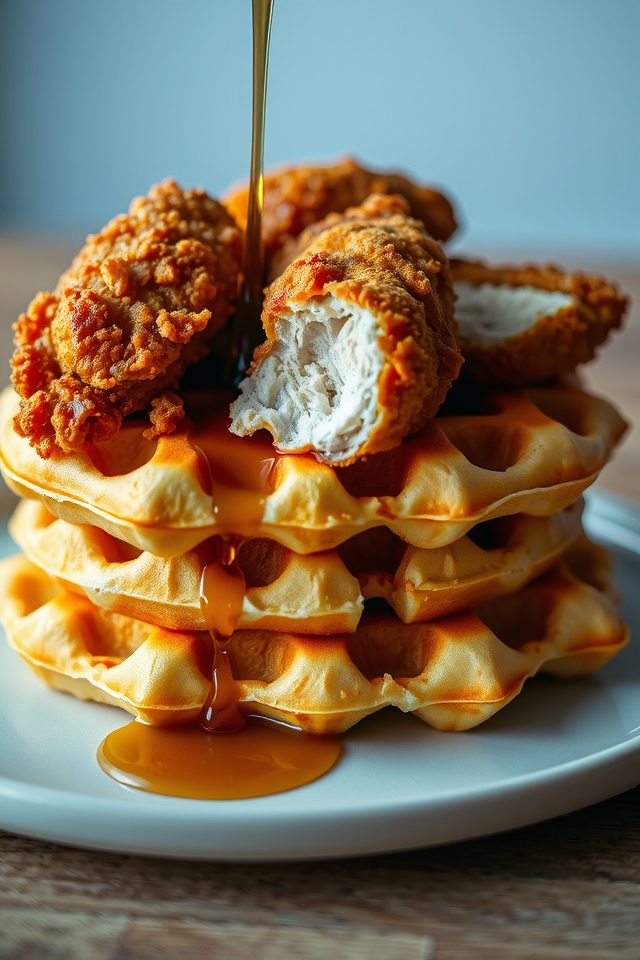 biscuit waffles with chicken