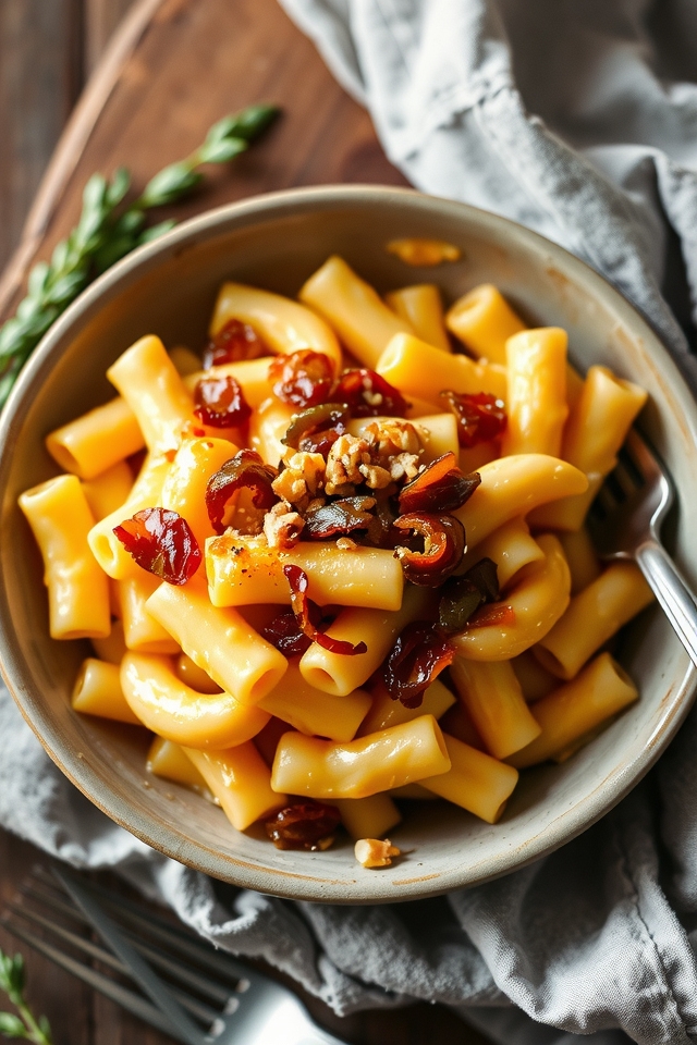 caramelized onions enhance mac and cheese