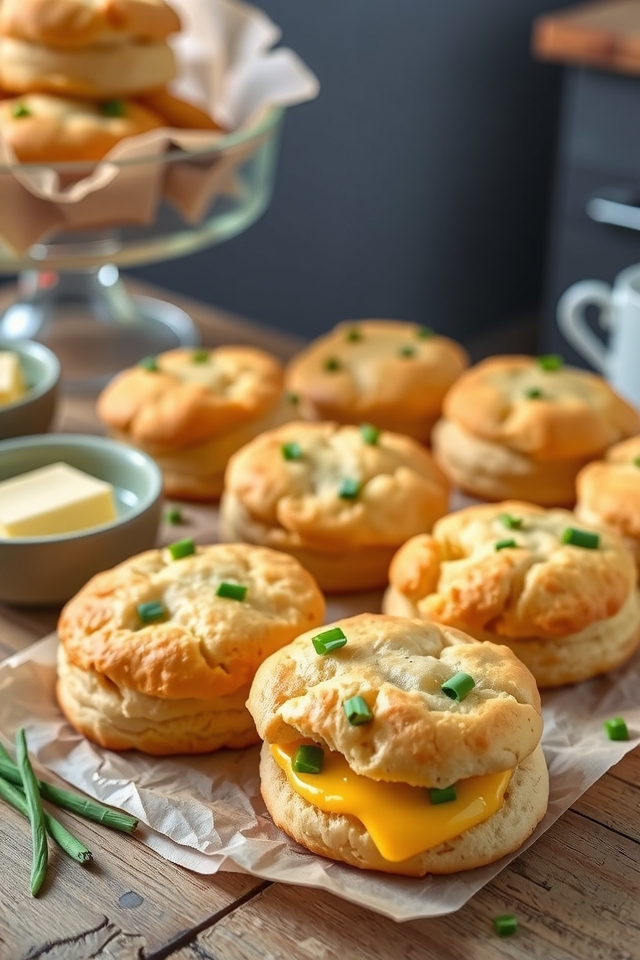 cheddar chive buttery biscuits