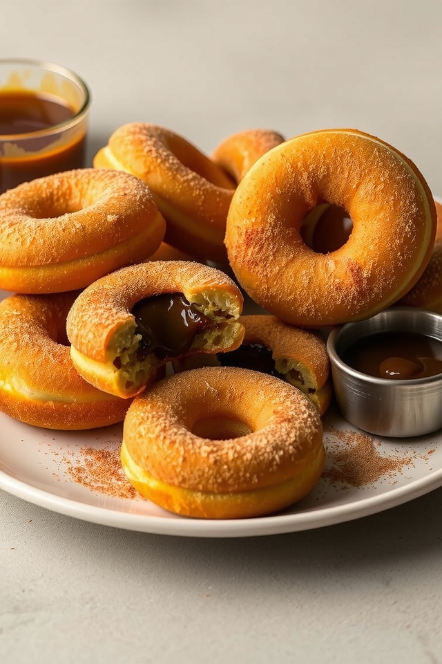 cinnamon sugar coated donuts