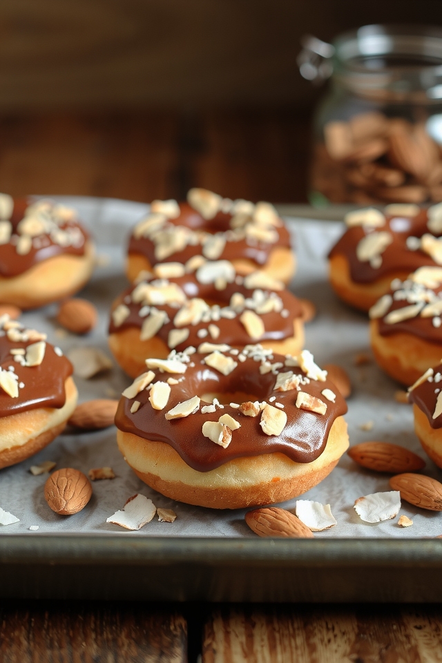 coconut almond chocolate donuts