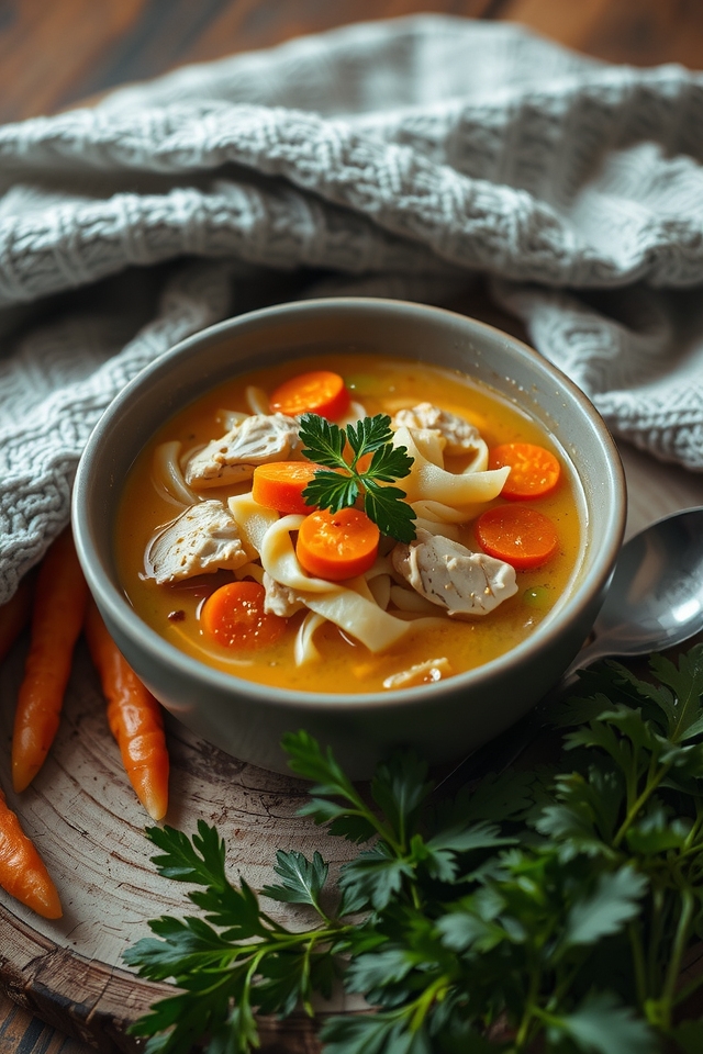 comforting chicken noodle soup