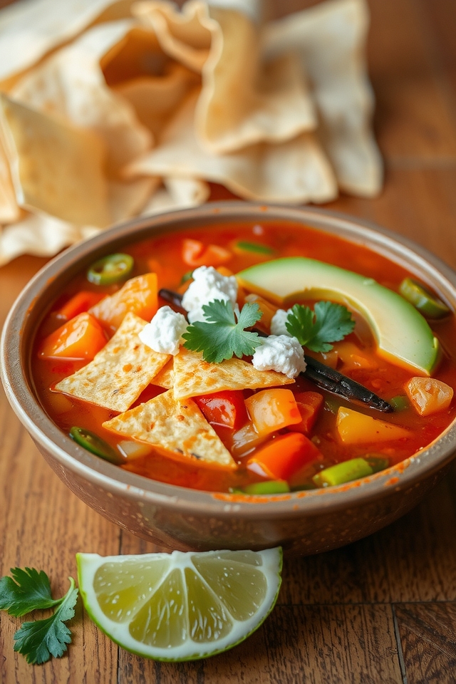 comforting mexican tortilla soup