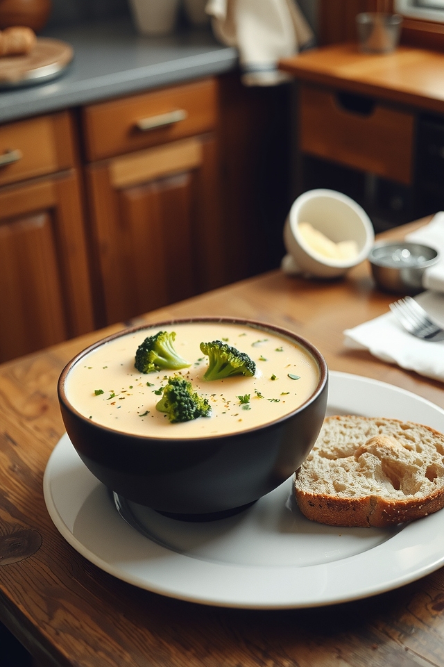 creamy cheddar broccoli soup