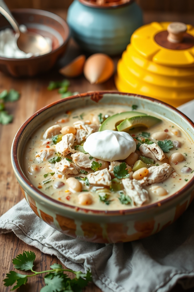 creamy savory chicken chili