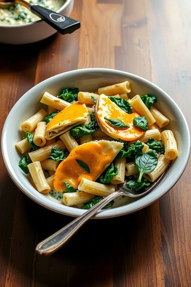 creamy spinach artichoke mac and cheese