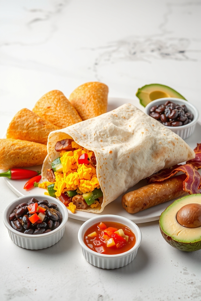 customizable breakfast burrito bar