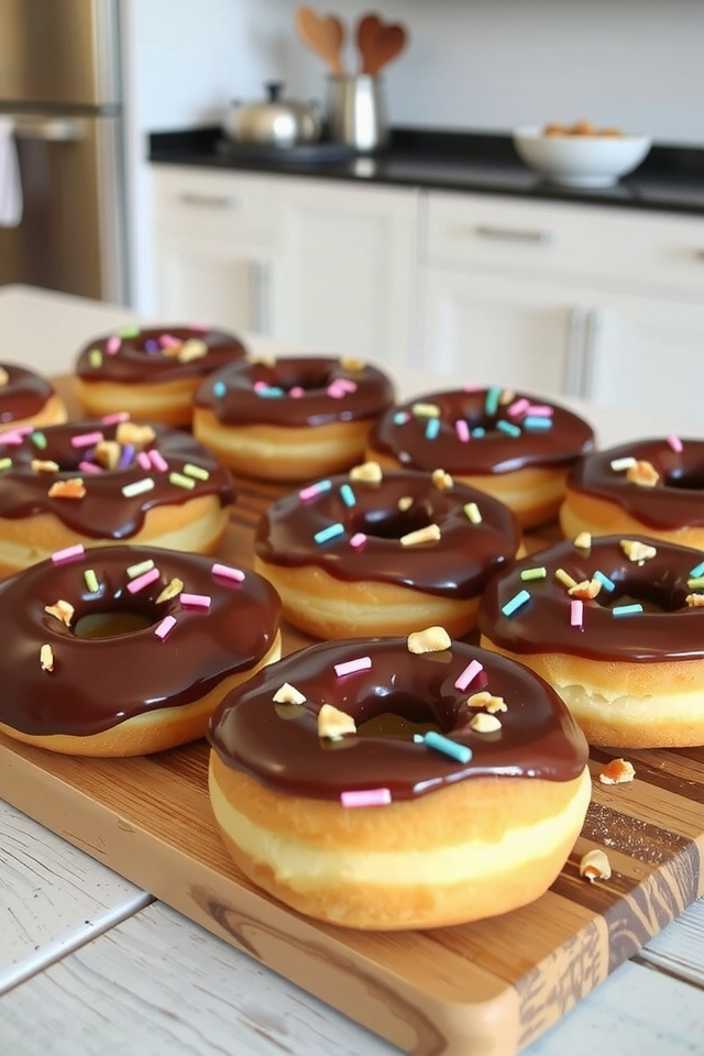decadent chocolate frosted donuts