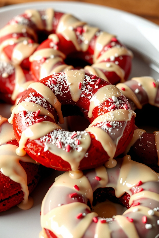 decadent red velvet donuts