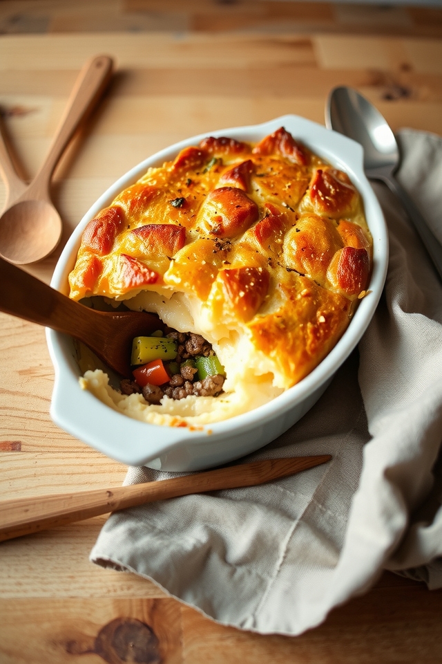 hearty garlic mashed casserole