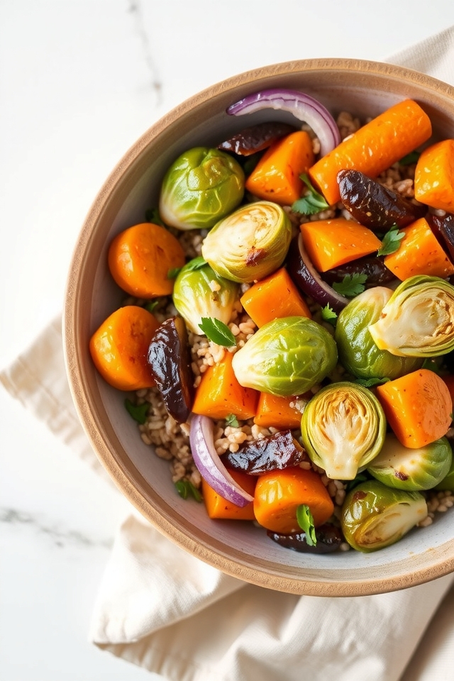 hearty roasted vegetable farro salad