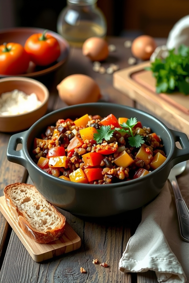 hearty vegetarian quinoa chili