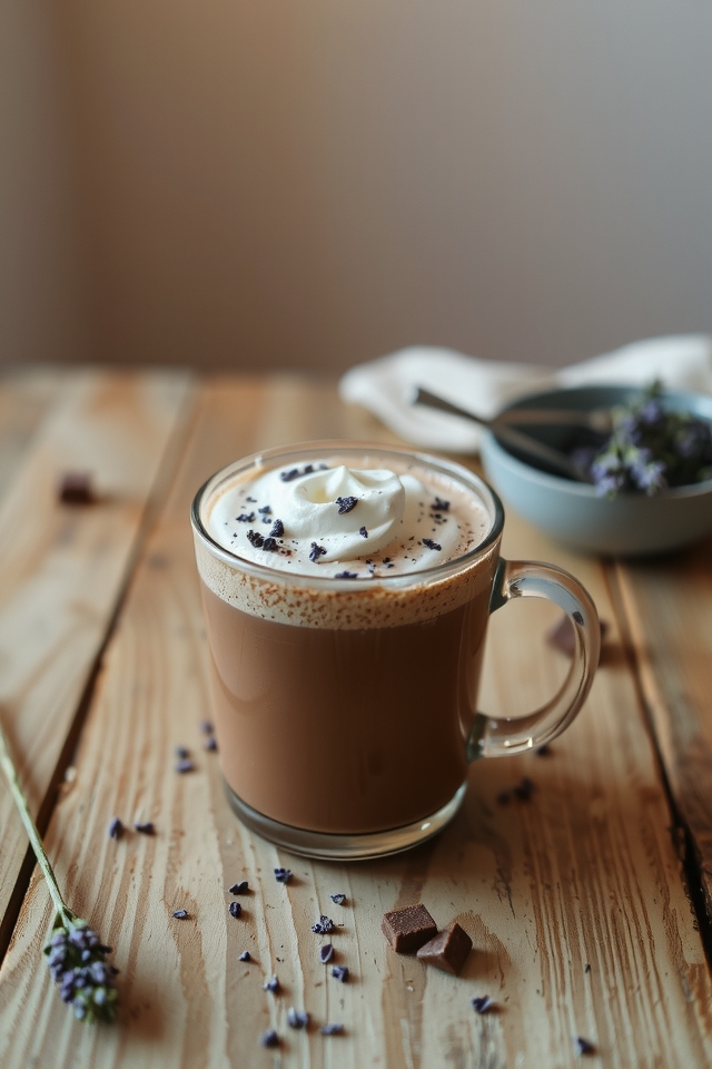 lavender infused chocolate beverage