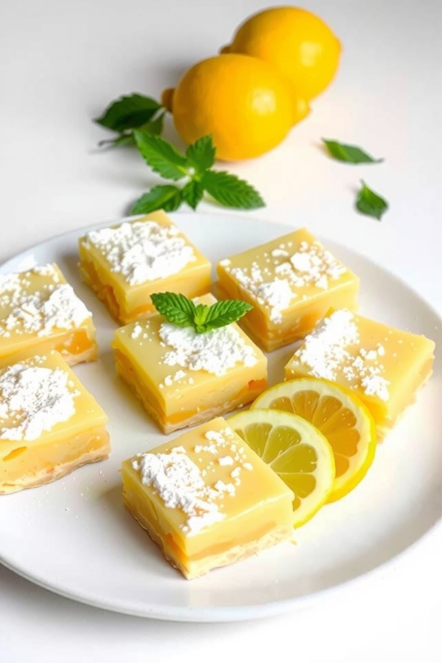 lemon bars with sweet tartness