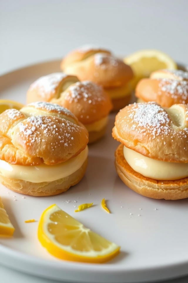 lemon filled cream puff pastry