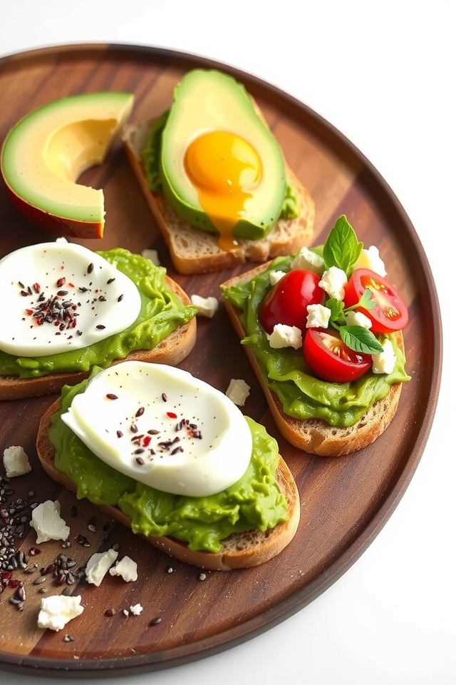 nutritious avocado toast board