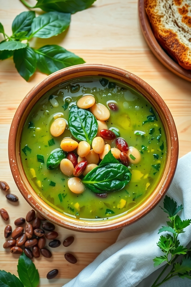 nutritious lentil spinach soup