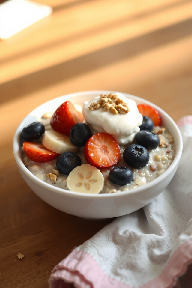 nutritious oatmeal fruit layers