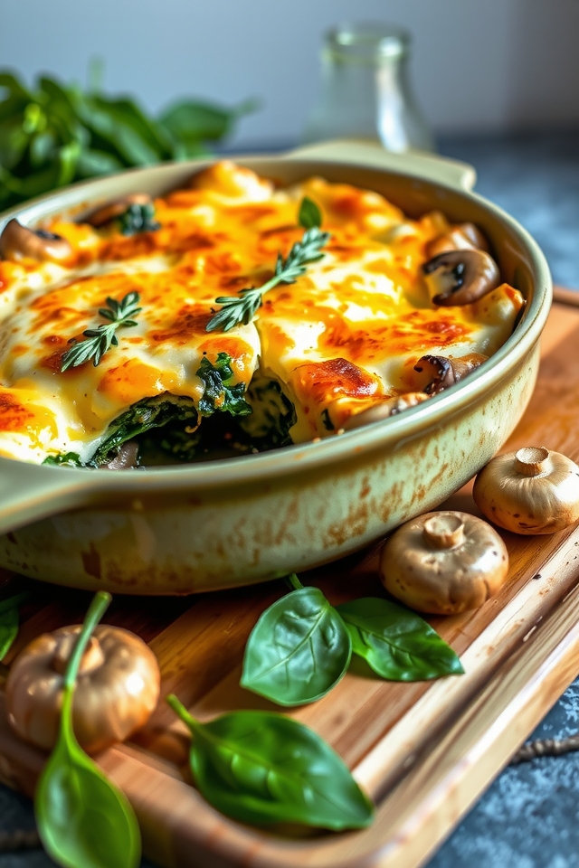 nutritious spinach mushroom casserole