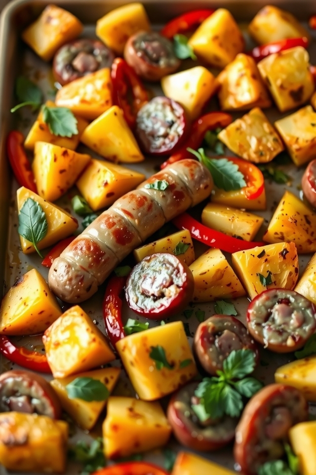 one pan spicy sausage bake