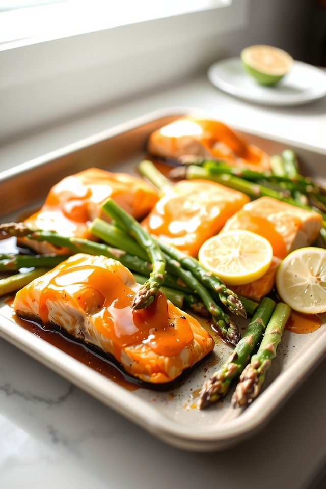 salmon asparagus sheet pan diner
