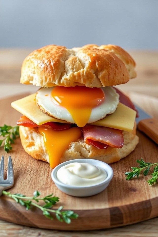 savory breakfast biscuit sandwich