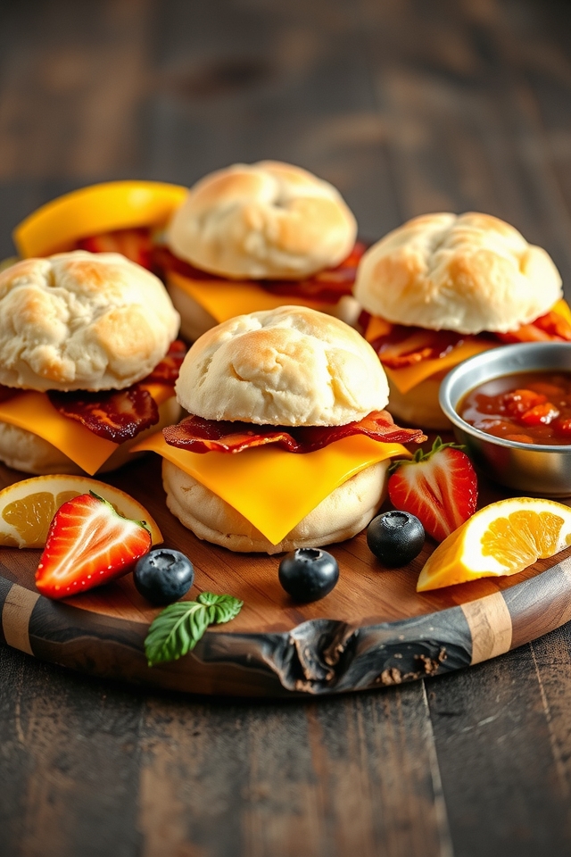 savory breakfast biscuit sliders