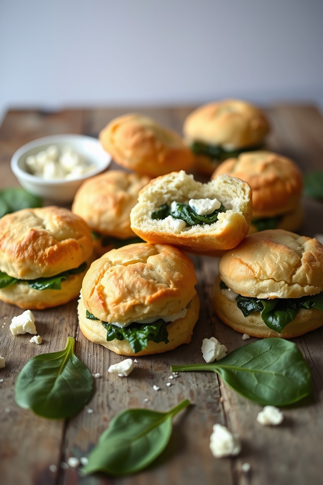 savory spinach feta biscuits