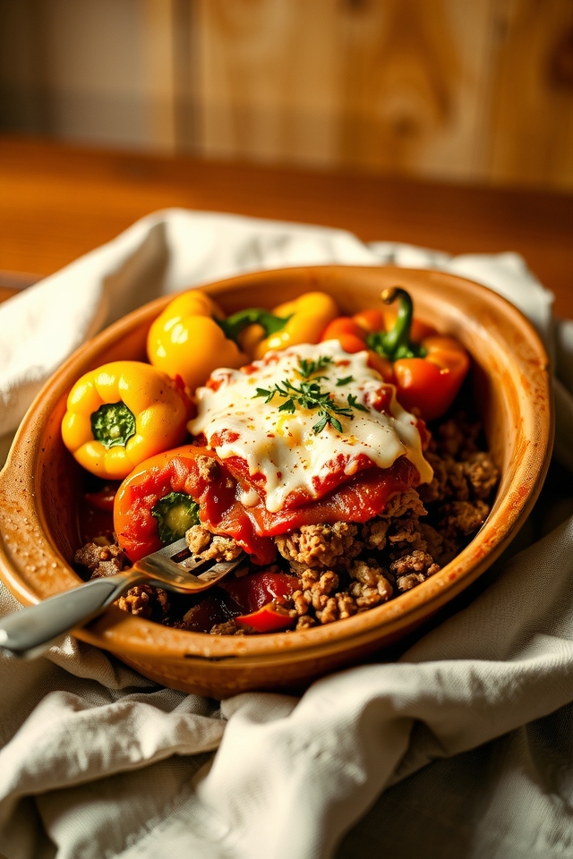 savory stuffed pepper casserole