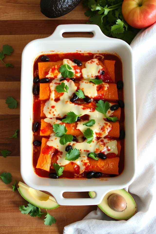 sweet potato black bean enchiladas