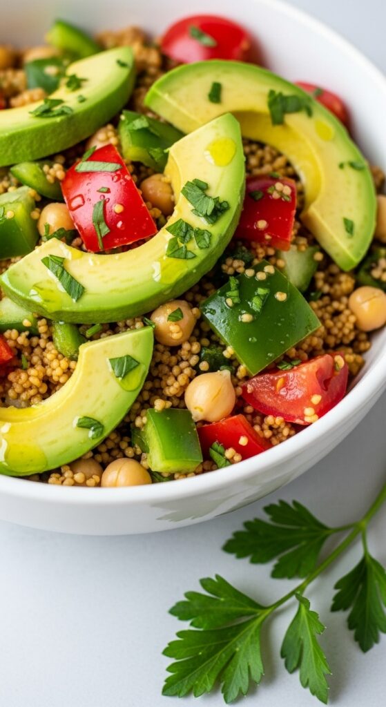 vibrant quinoa chickpea salad