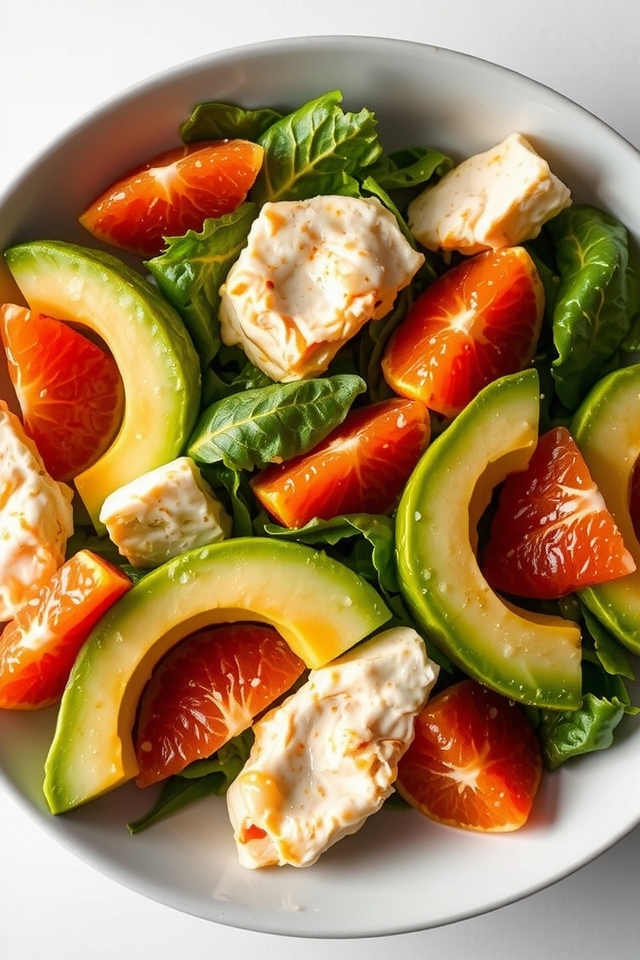 warm crab avocado salad