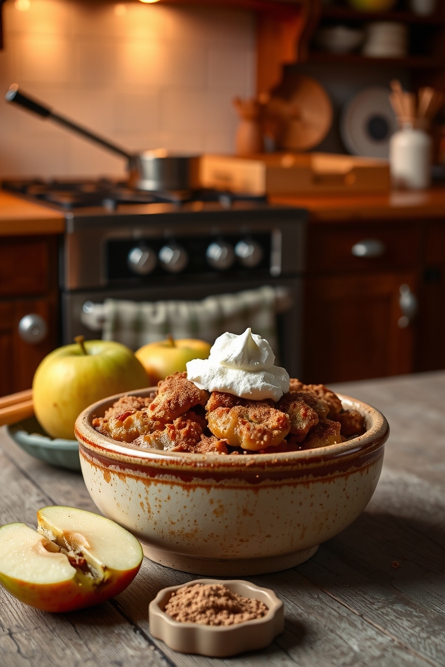 warm spiced apple dessert