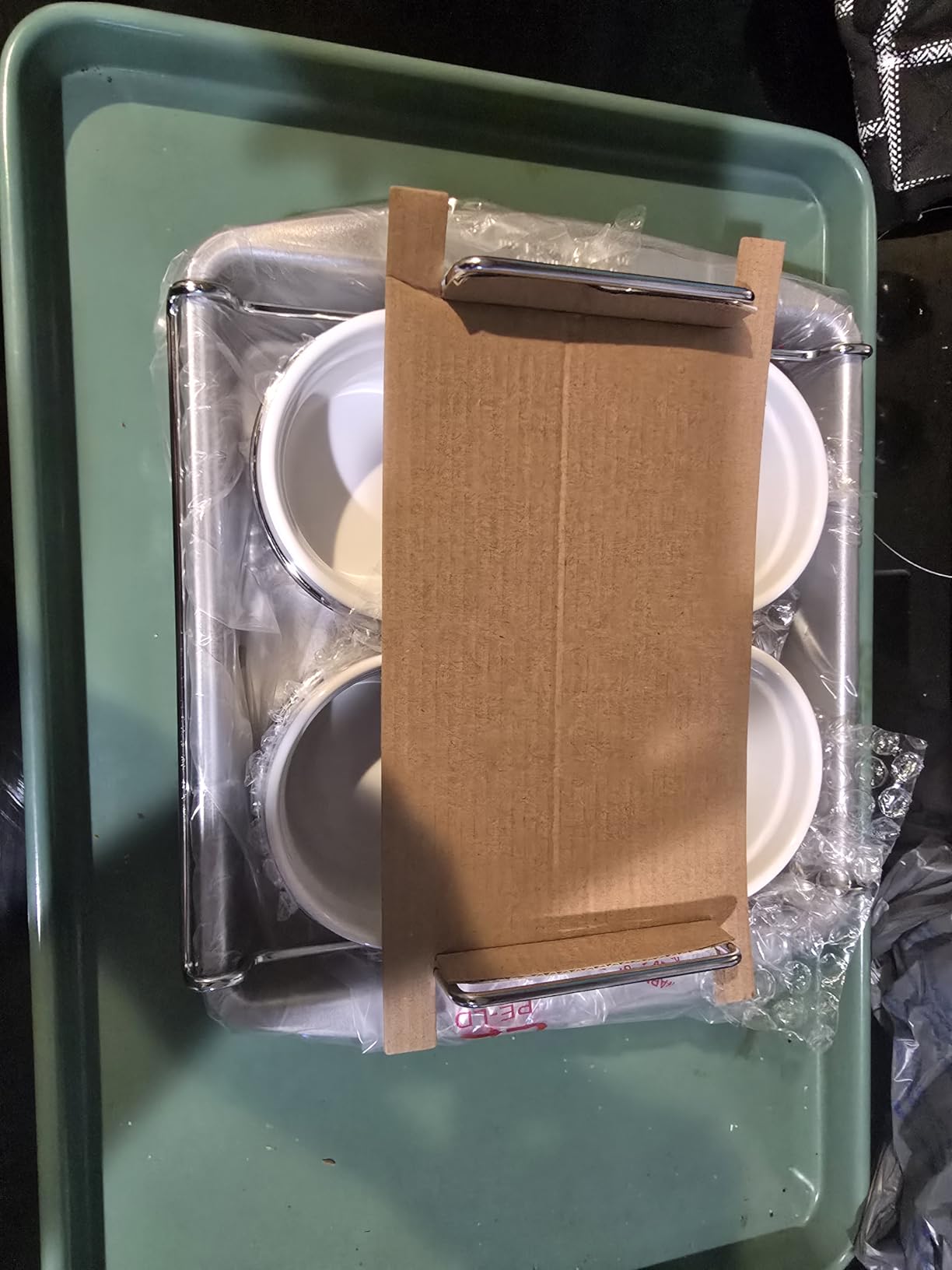 Chicago Metallic Professional 6-Piece Creme Brulee Set with 4 Porcelain Ramekins, 8-inch Square Pan and Wire Rack customer photo 2