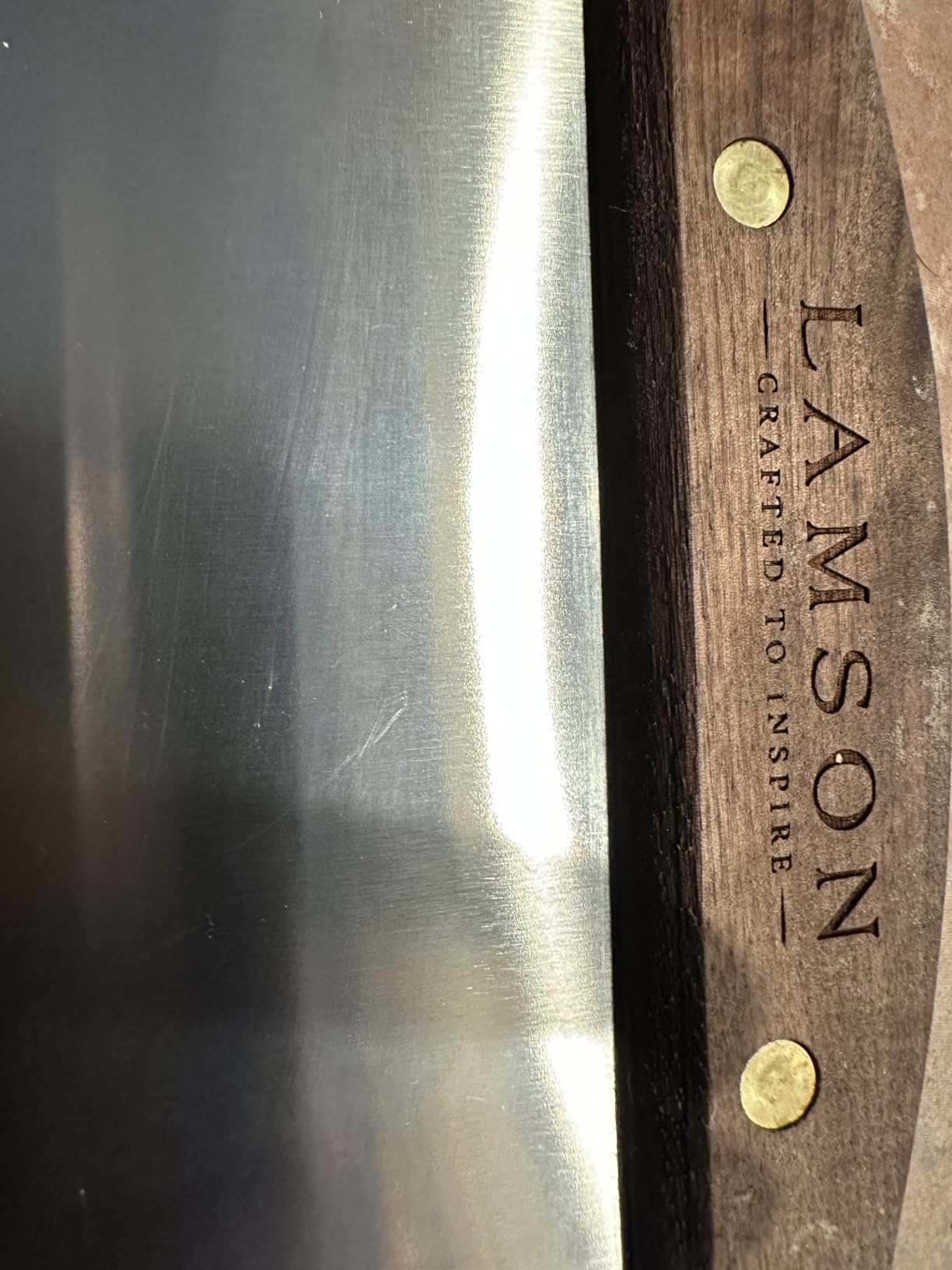 Lamson Bench Scraper, High Carbon Steel Dough Cutter, Walnut, 3 x 6 In | Cuts sourdough, brioche, pizza and pasta cleanly; full-tang riveted; hand wash only; handcrafted in Massachusetts customer photo 1