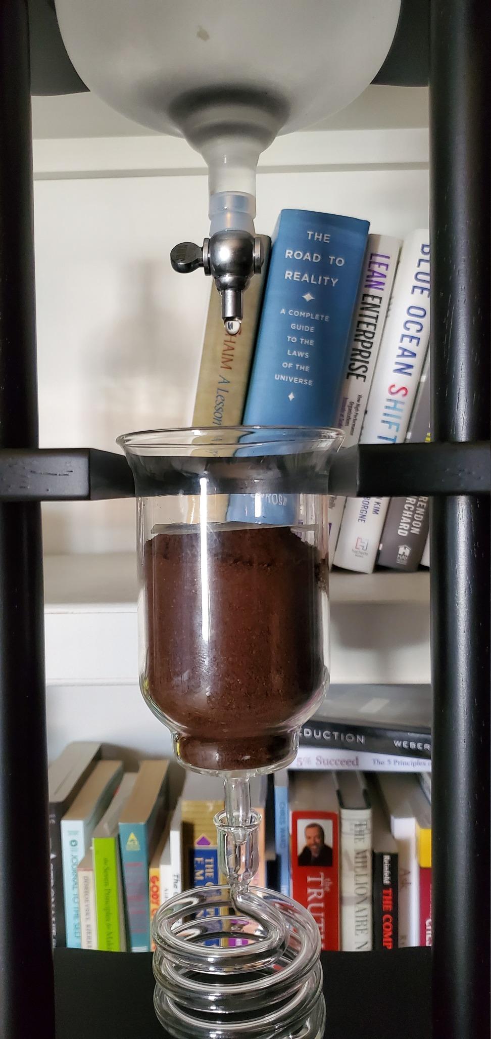 Yama Cold Brew Maker | Ice Coffee Machine With Slow Drip Technology | Makes 6-8 cups (32oz), Large Capacity Cold Brew Coffee Tower, Brown Wood Curved Frame customer photo 1