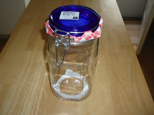 Fido Glass Jar, Blue Lid - Serving & Entertaining Container - 33.75 oz Airtight Clamp Canister for Appetizers, Desserts, Snacks & Gifting - Italian Glass, Dishwasher Safe customer photo 2
