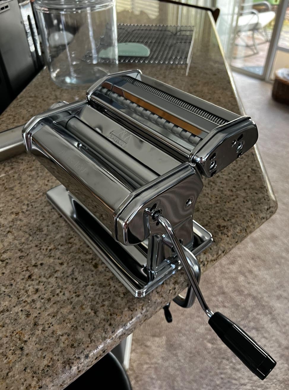 MARCATO Made in Italy Atlas 180 Classic Manual Pasta Machine, Chrome Steel. Makes Lasagne, Fettuccine & Tagliolini. customer photo 1