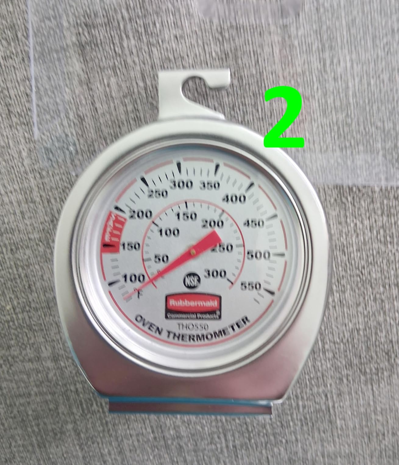 Rubbermaid Commercial Products Stainless Steel Monitoring Thermometer, Safe for Inside Oven/Grill/Smoker, 60-580°F Range customer photo 2