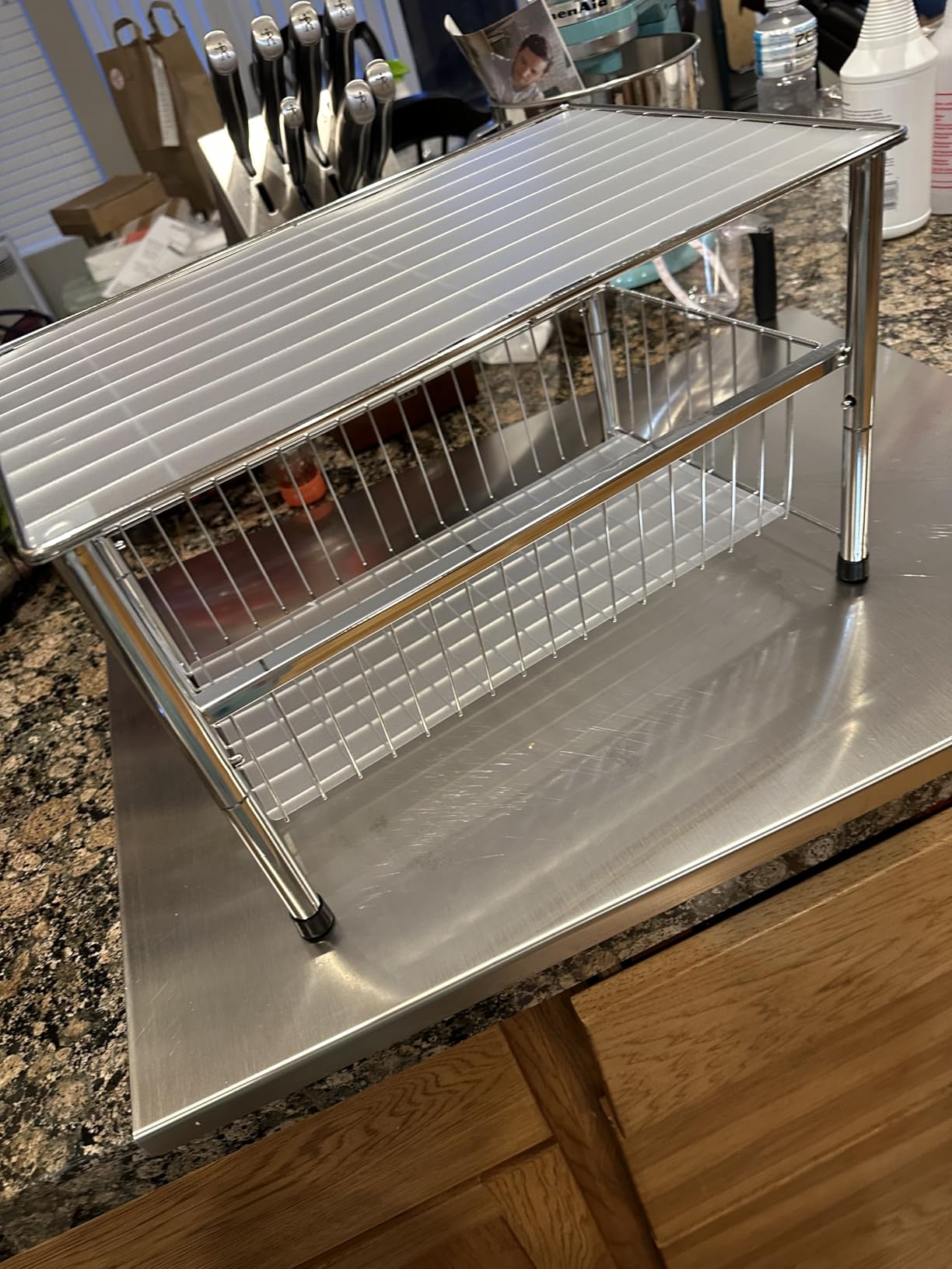 Deco Brothers Stackable Under Sink Organizer with Sliding Basket, Chrome customer photo 2