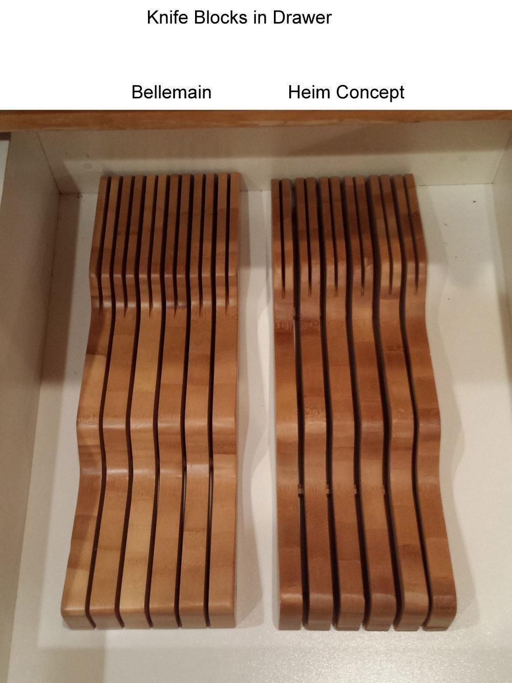 Bellemain 100% Pure Bamboo Knife Drawer Organizer, Knife Block - 16 Slots | Fits most standard kitchen drawers, allowing the in drawer knife block to free valuable countertop space. customer photo 2
