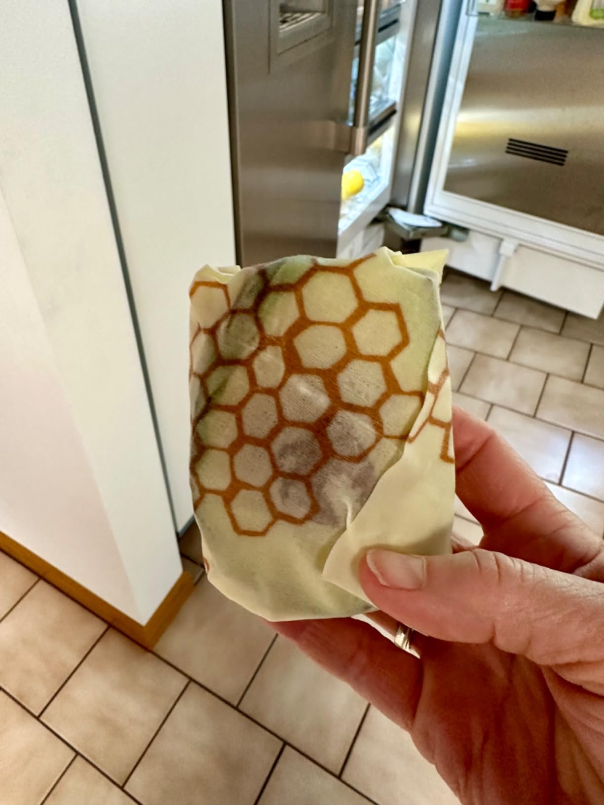 Bee's Wrap Beeswax Food Wraps, 3 Pack Assorted - Honeycomb | Organic Beeswax Wraps - Small, Medium & Large - Plastic Free - Reusable Food Storage - Cheese & Produce - Made in USA customer photo 1