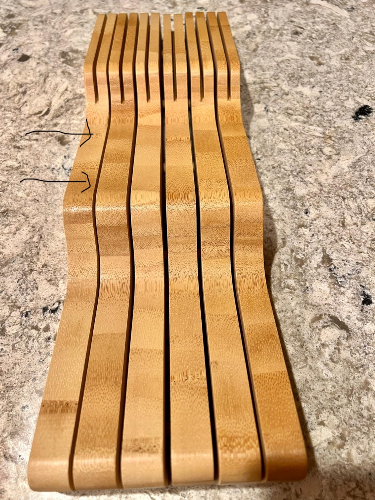Bambüsi Knife Drawer Organizer 16 Slot In-Drawer Knife Block Holder, Bamboo | Blade Down Safe Knife Storage, Keeps Knives Sharp, Fits Standard Kitchen Drawers, Holds Chef and Steak Knives, No Assembly customer photo 2