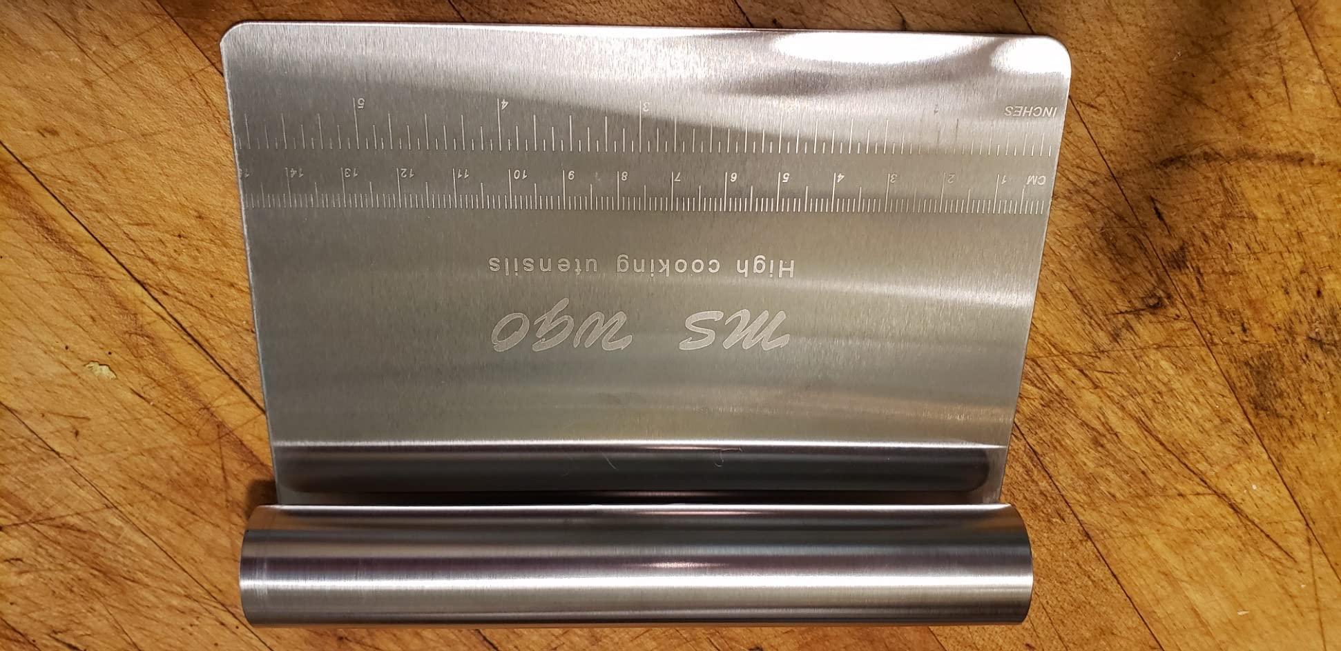 Pro Dough Pastry Scraper/Cutter/Chopper Stainless Steel Mirror Polished with Measuring Scale Multipurpose- Cake, Pizza Cutter - Pastry Bread Separator Scale Knife customer photo 1