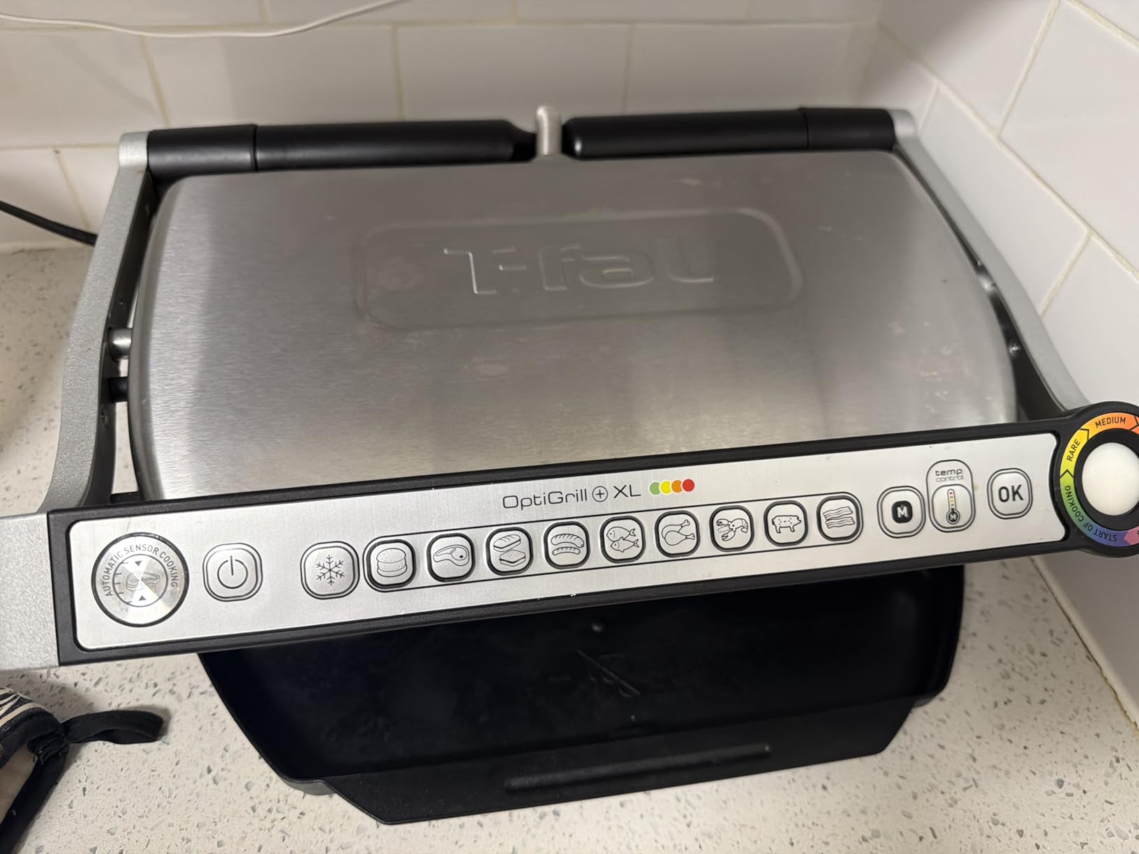 T-Fal OptiGrill Stainless Steel XL Electric Grill, 6 Servings, 9 Intelligent Automatic Cooking Modes, Panini Press, 1800 Watts, Nonstick Removable Plates customer photo 2