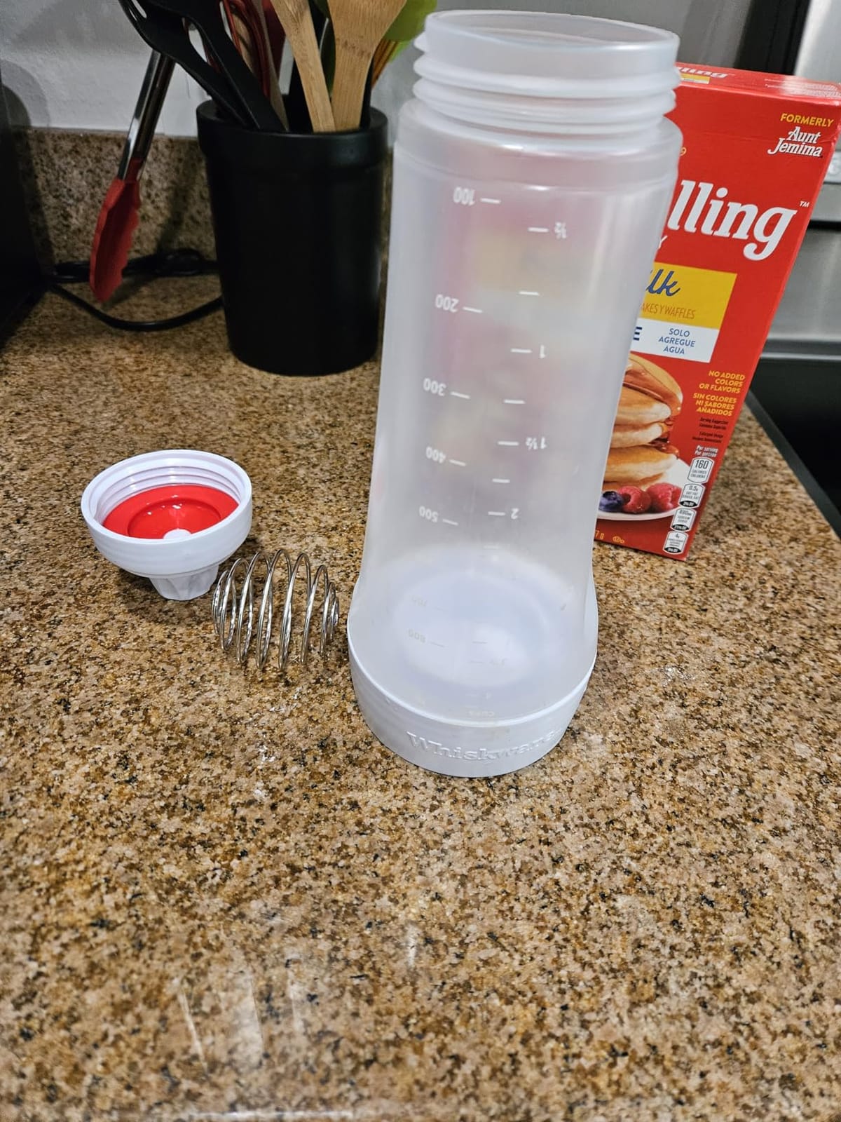 Whiskware Pancake Batter Mixer with BlenderBall Wire Whisk | No Mess | Dishwasher Safe | Blenderball Mixes Ingredients As You Shake customer photo 2