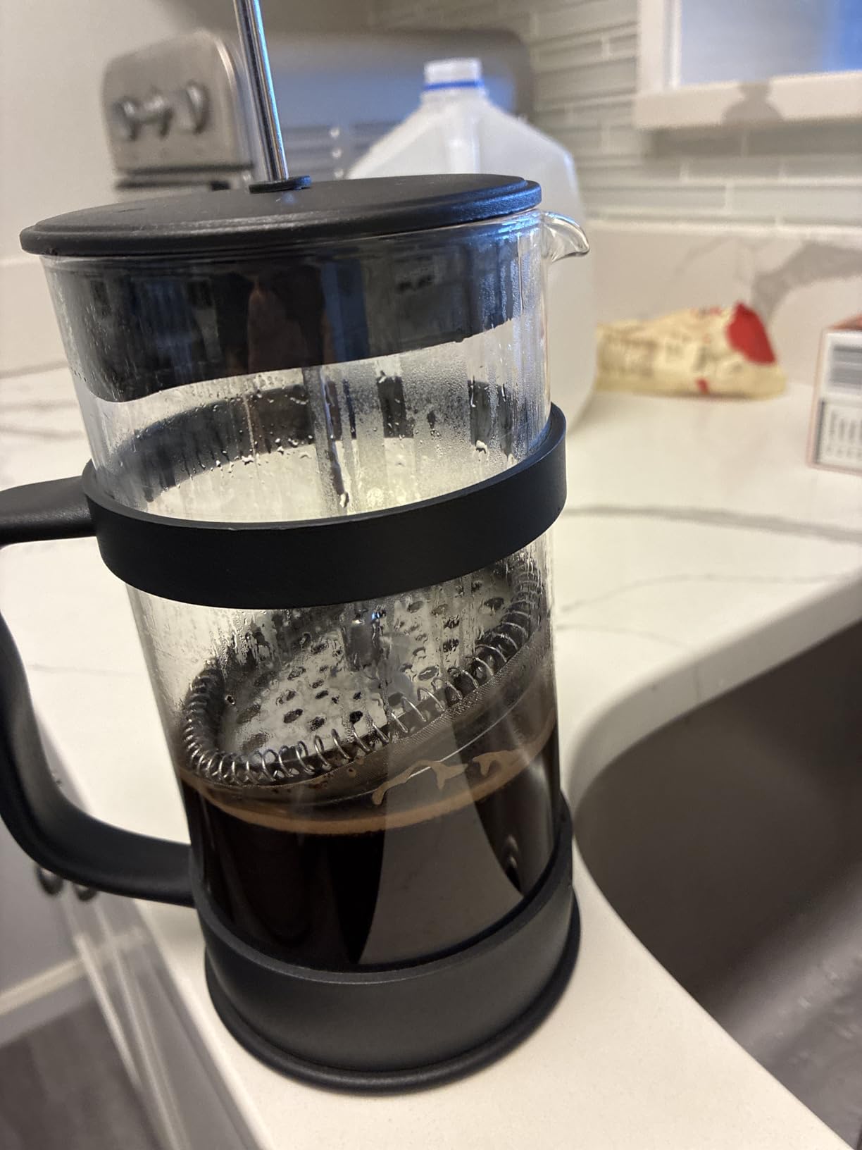 Utopia Kitchen Borosilicate Glass French Press Coffee Maker 34 Oz, Black | Heat-Resistant Cafetiere & Tea Maker, Thickened Glass Coffee Press customer photo 2